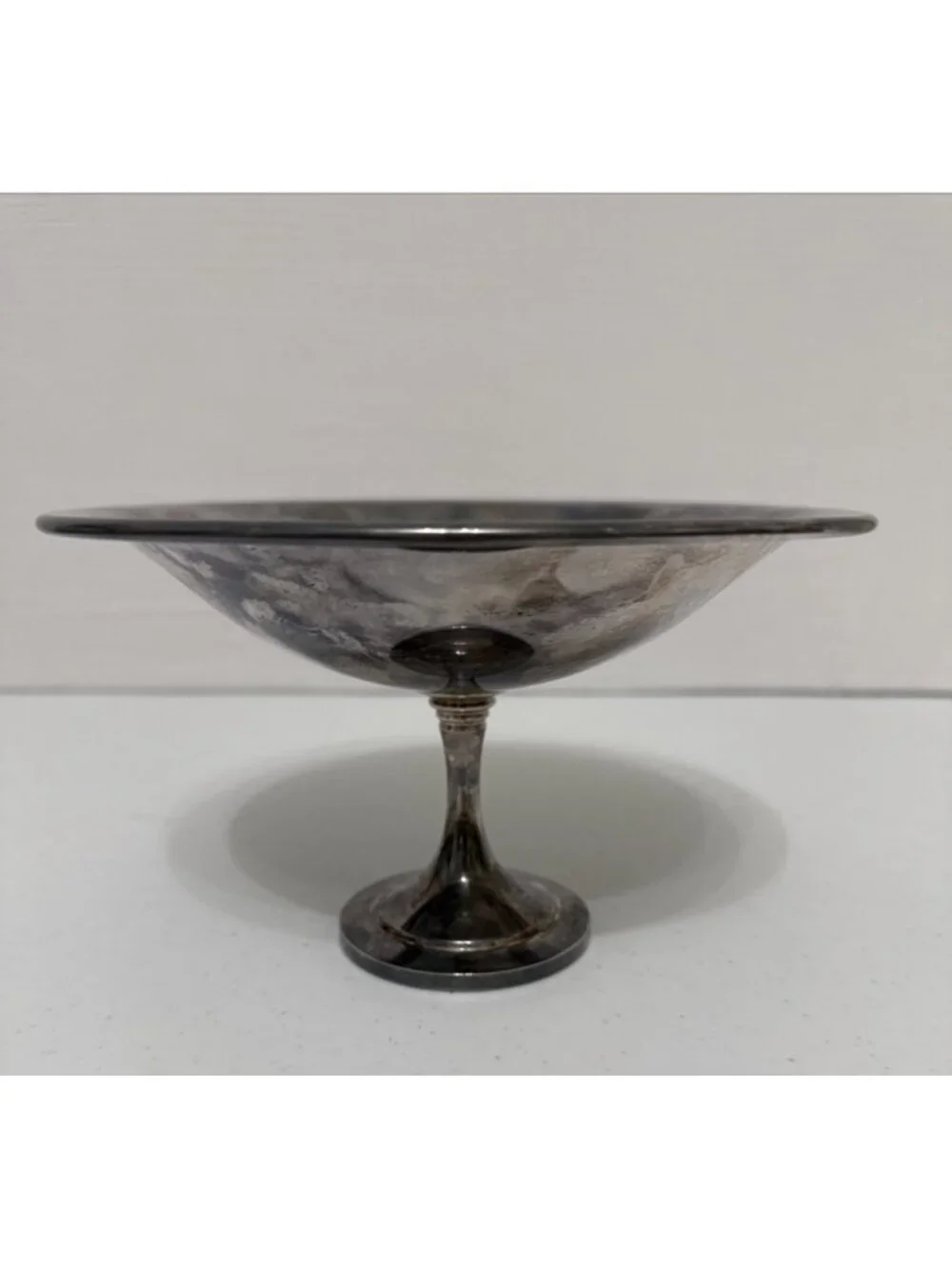 Vtg Oneida Silverplate Pedestal Compote Candy Nut Dish USA Holiday Collectible